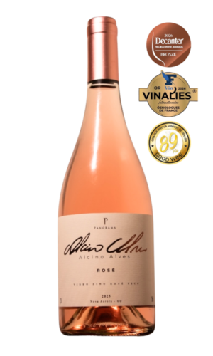 Vinho Rosé Alcino Alves 2025 Vinícola Panorama 89 pontos Grande Prova Vinhos do Brasil 2026 Bronze Decanter 2026 Medalha de Ouro Concurso Vinalies Internacional 2026